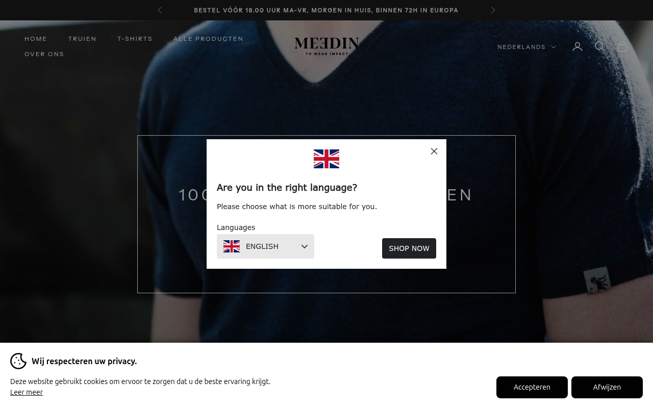 Screenshot van Wollen truien voor heren uit Nederland | Meedin