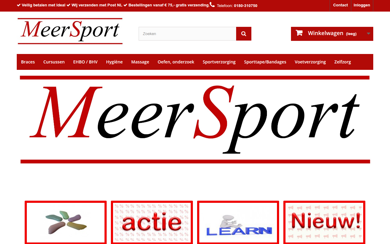 Screenshot van meersport.nl