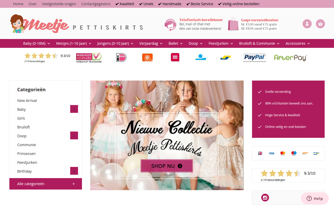 Screenshot van meetje-pettiskirts.nl