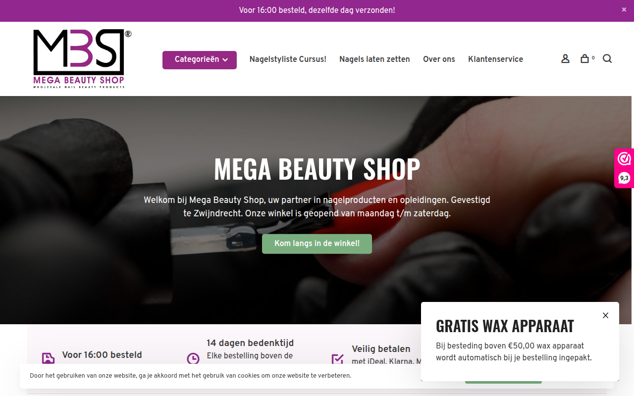 Screenshot van megabeautyshop.nl
