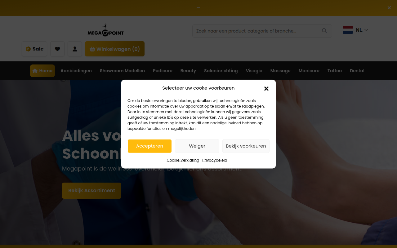 Screenshot van megapoint.nl