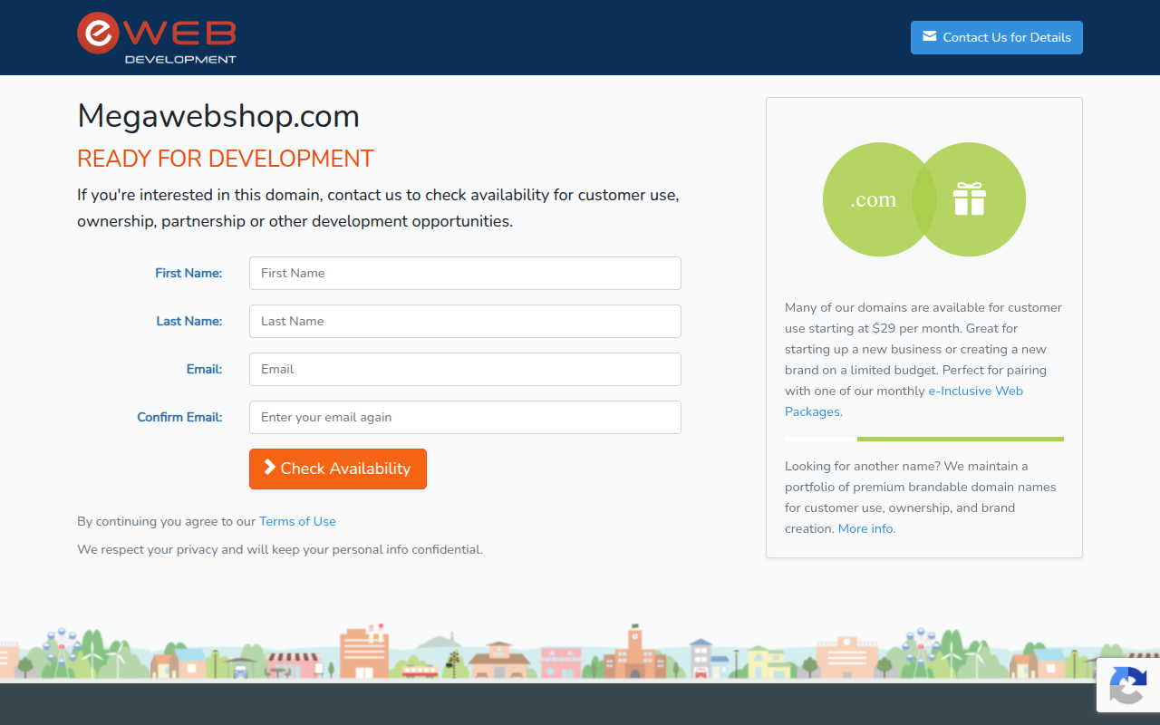 Screenshot van megawebshop.com