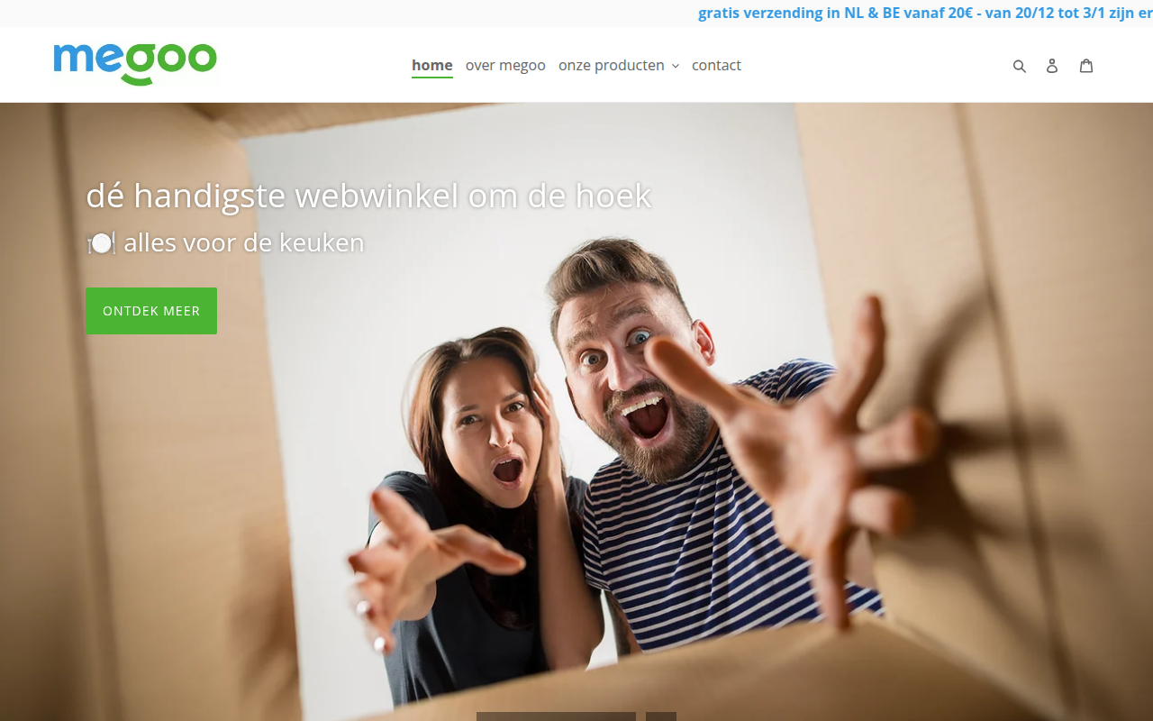 Screenshot van megoo.be