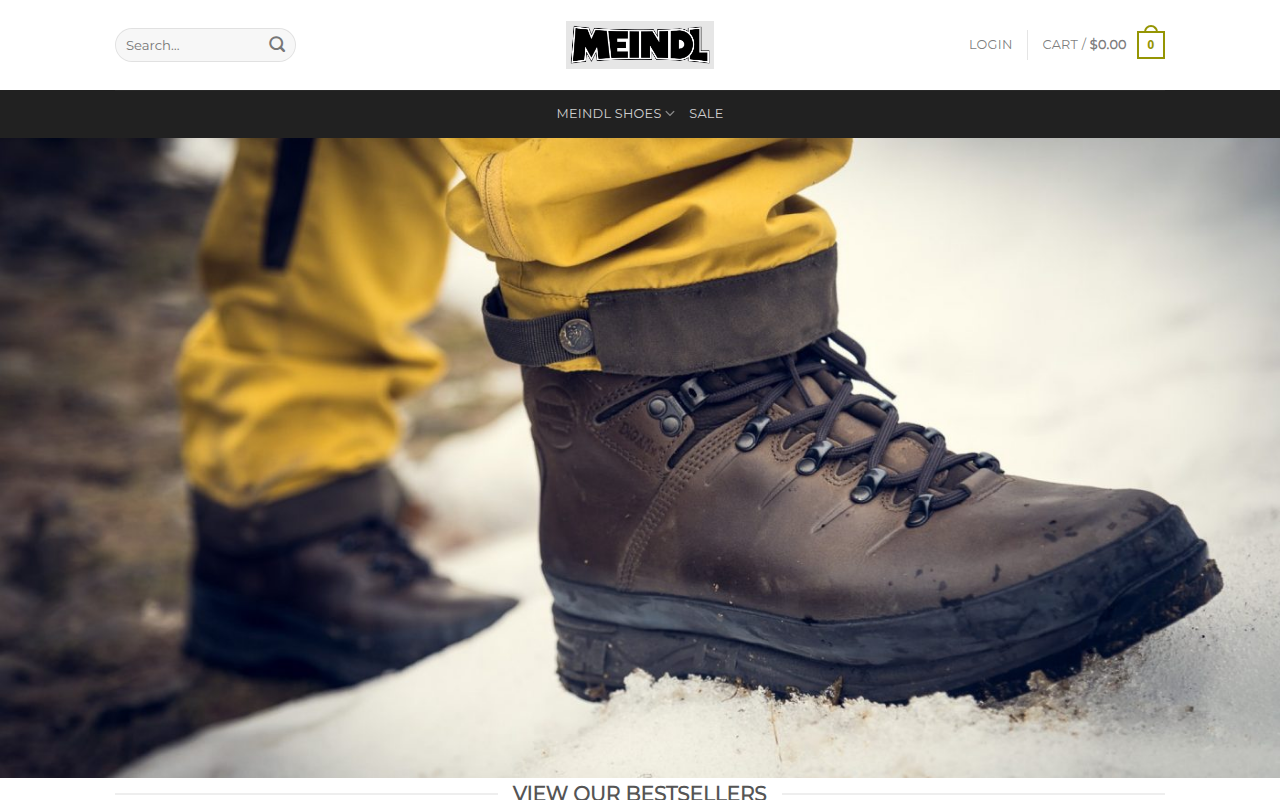 Screenshot van meindlshoes.com