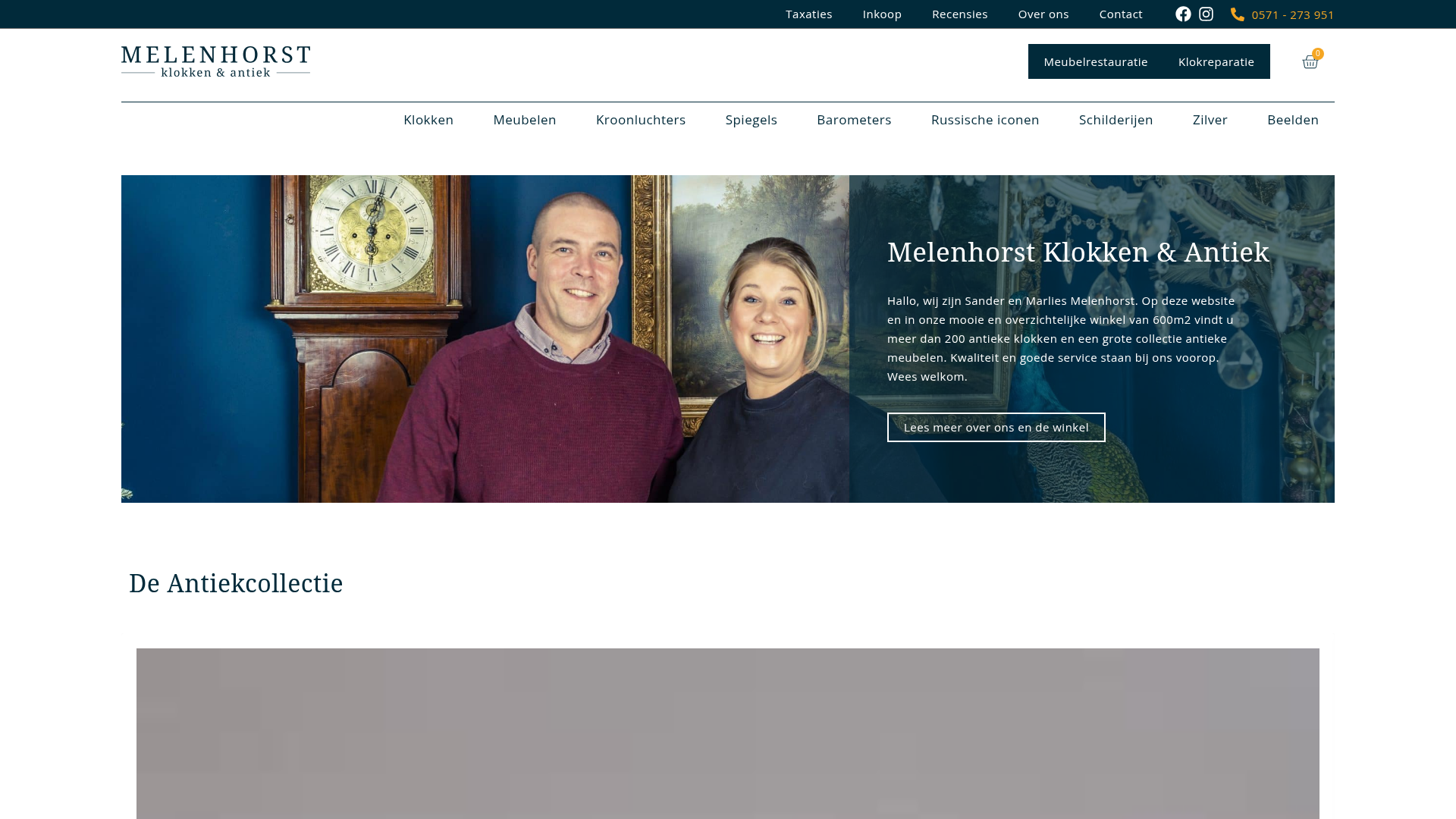 Screenshot van melenhorst-antiek.nl