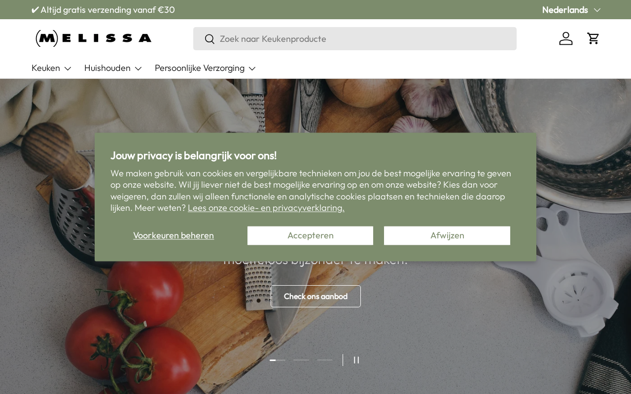 Screenshot van melissa-online.nl