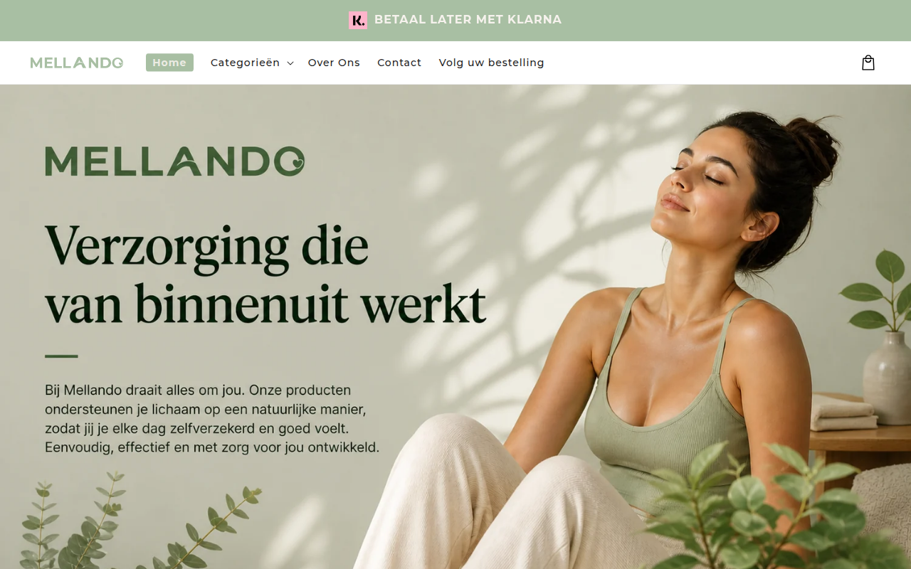Screenshot van mellando.nl