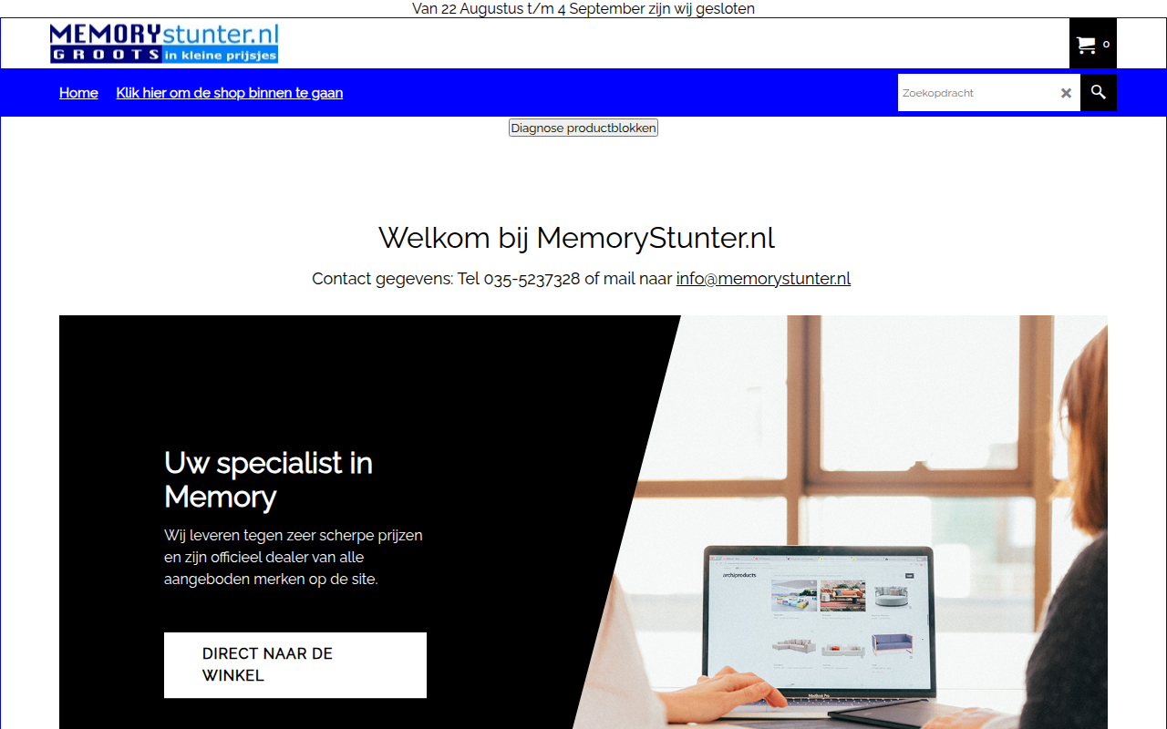 Screenshot van memorystunter.nl