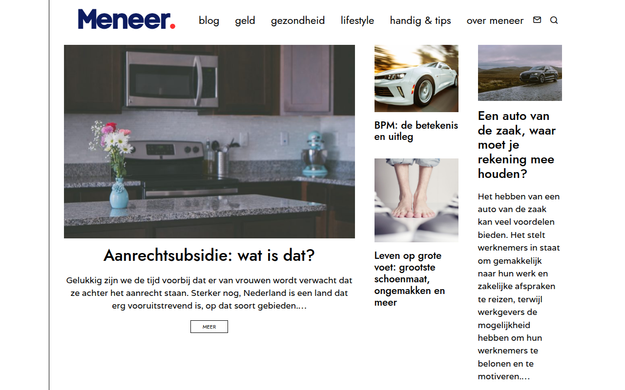 Screenshot van meneer.nl