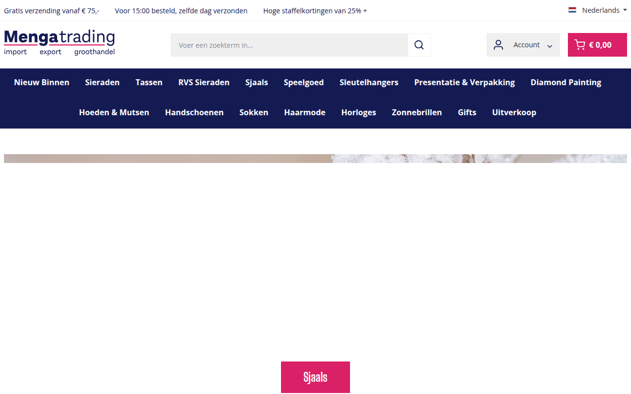 Screenshot van mengatrading.nl