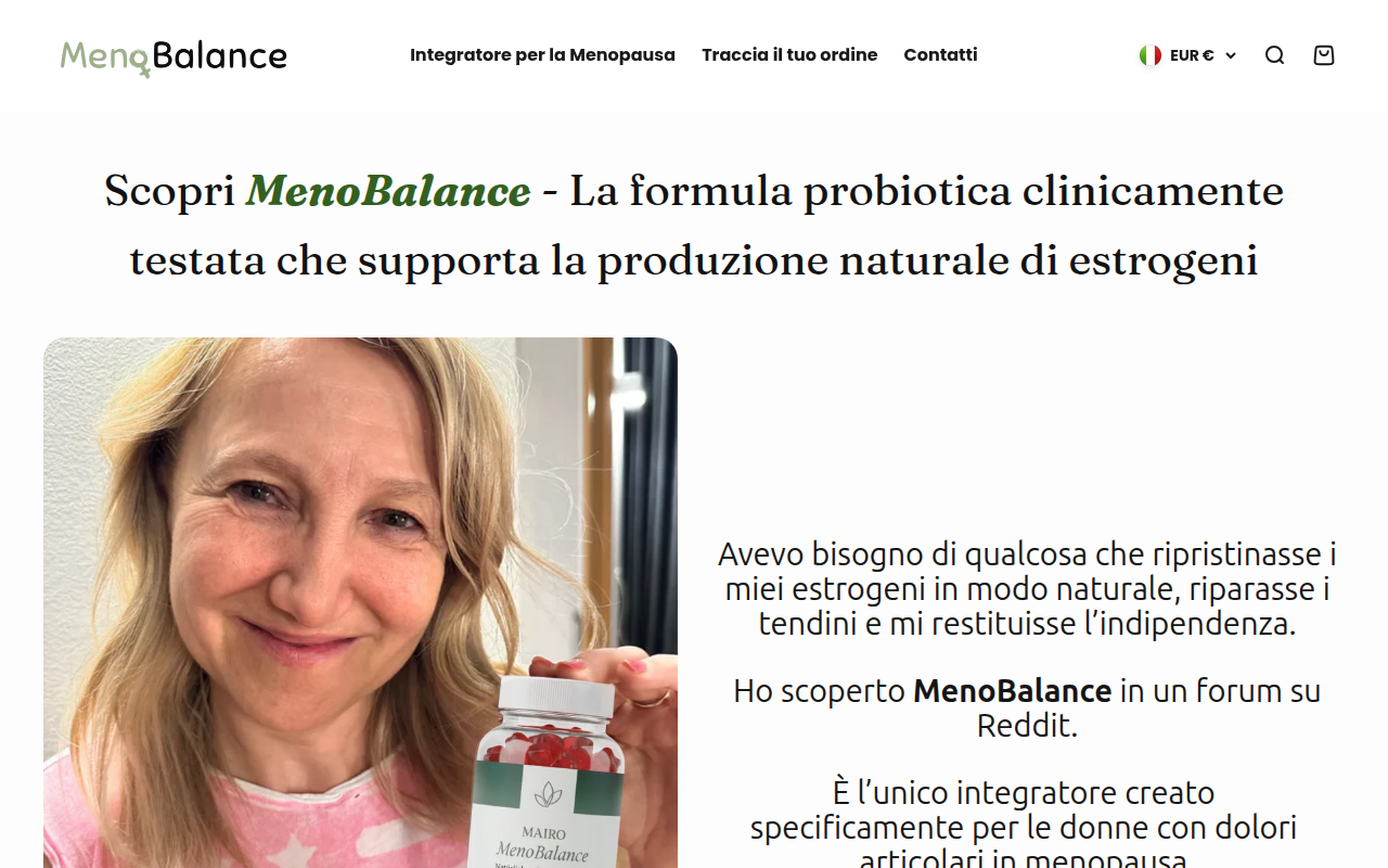 Screenshot van menobalence.com