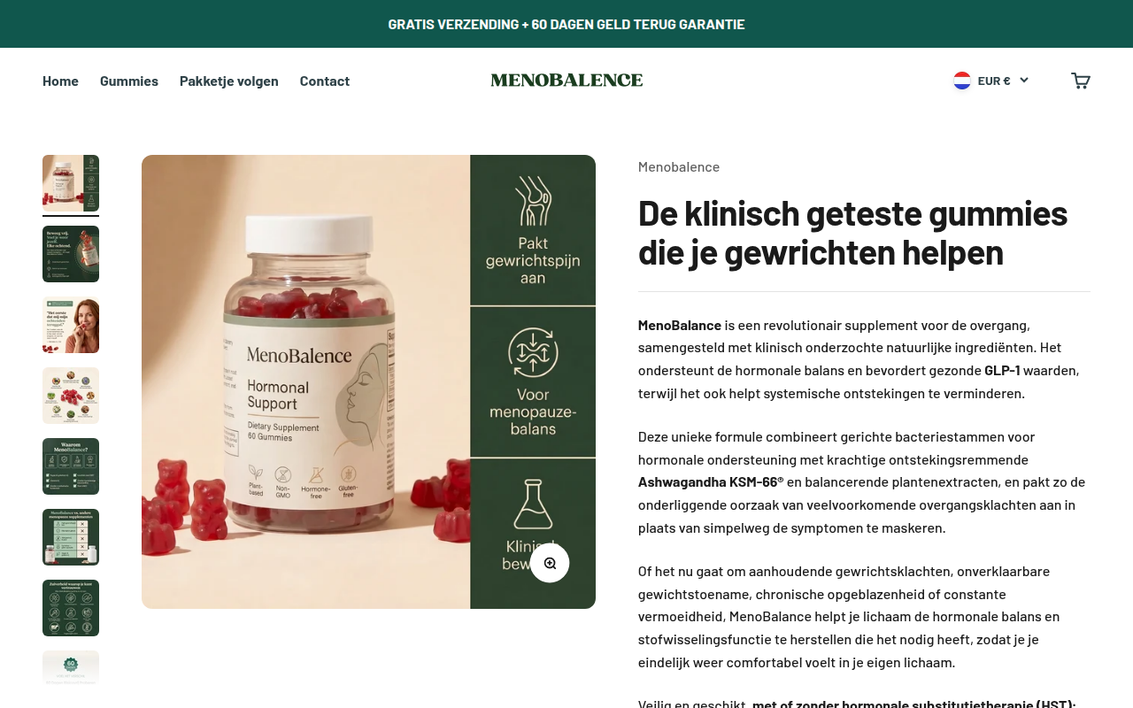 Screenshot van menobalence.nl