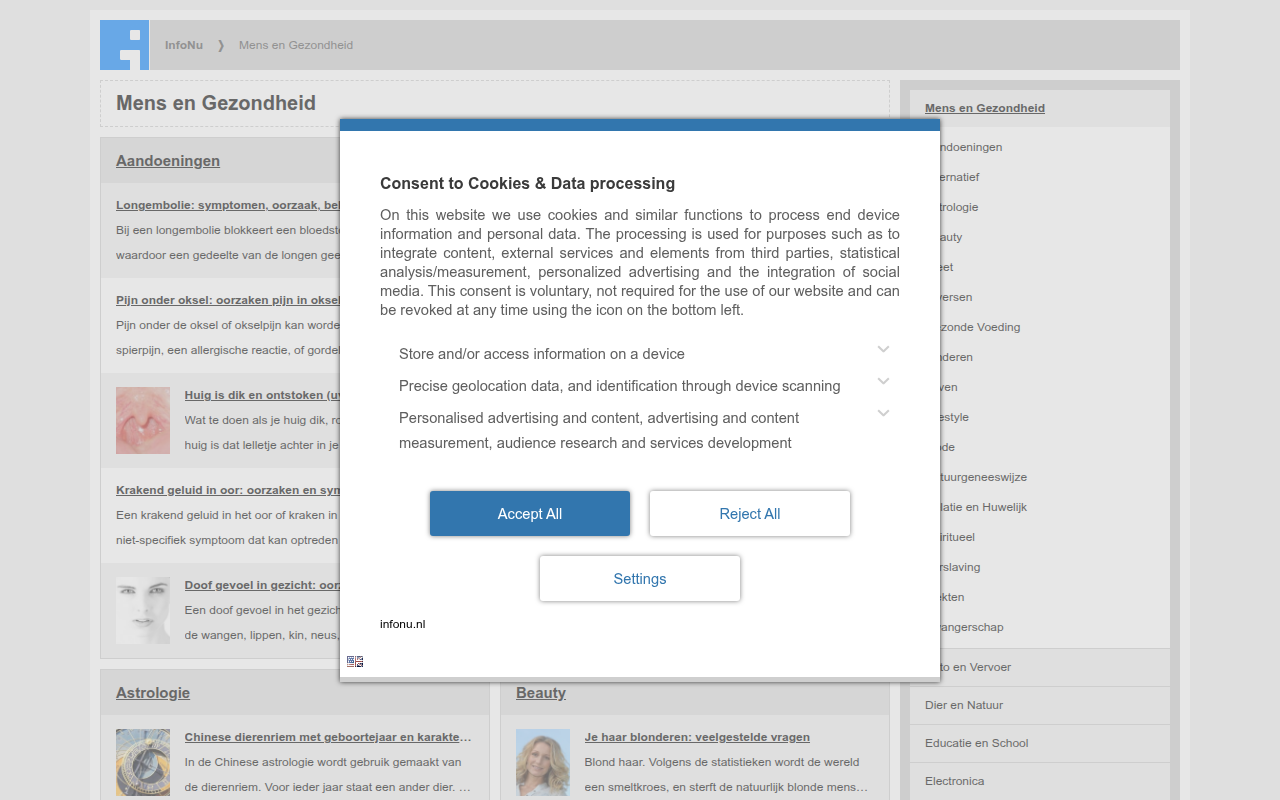 Screenshot van mens-en-gezondheid.infonu.nl