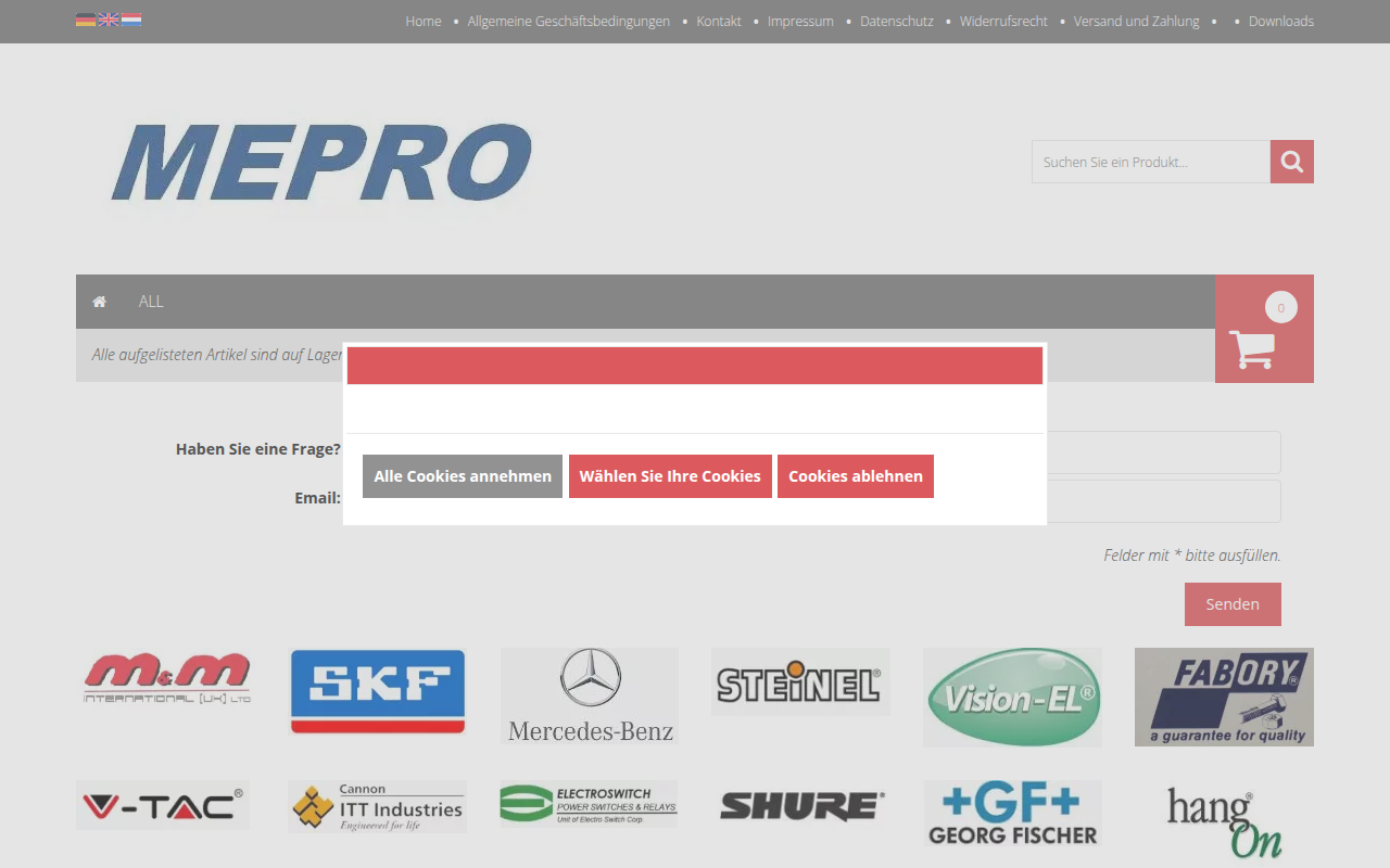 Screenshot van mepro.org
