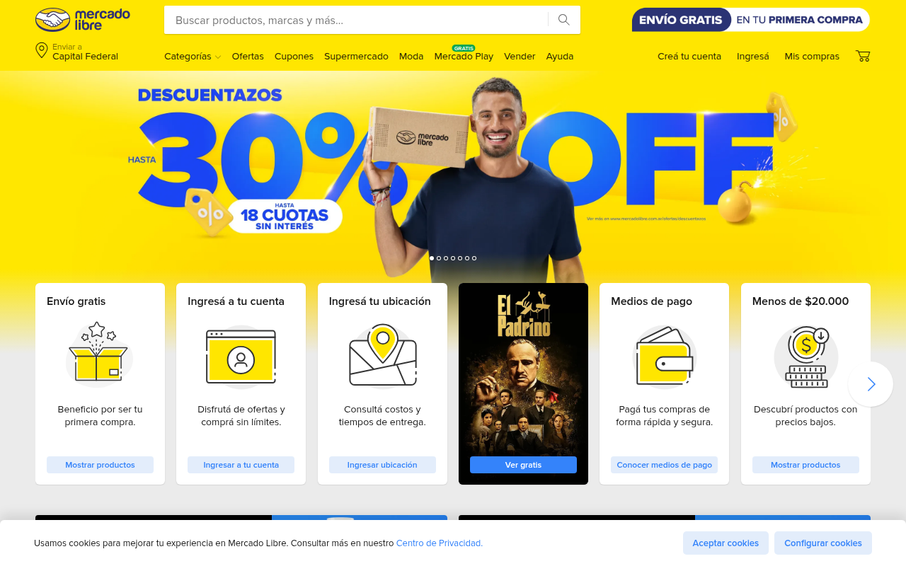 Screenshot van mercadolibre.com.ar