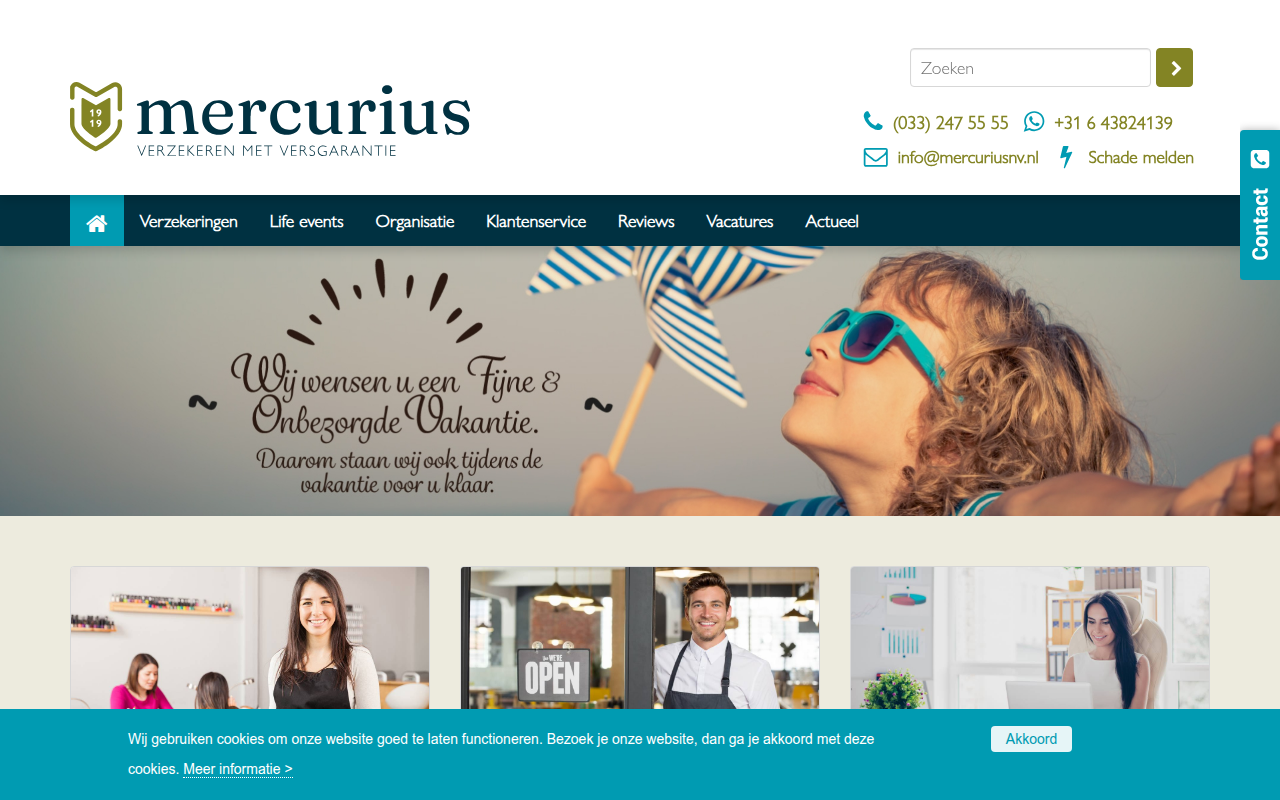 Screenshot van mercuriusnv.nl