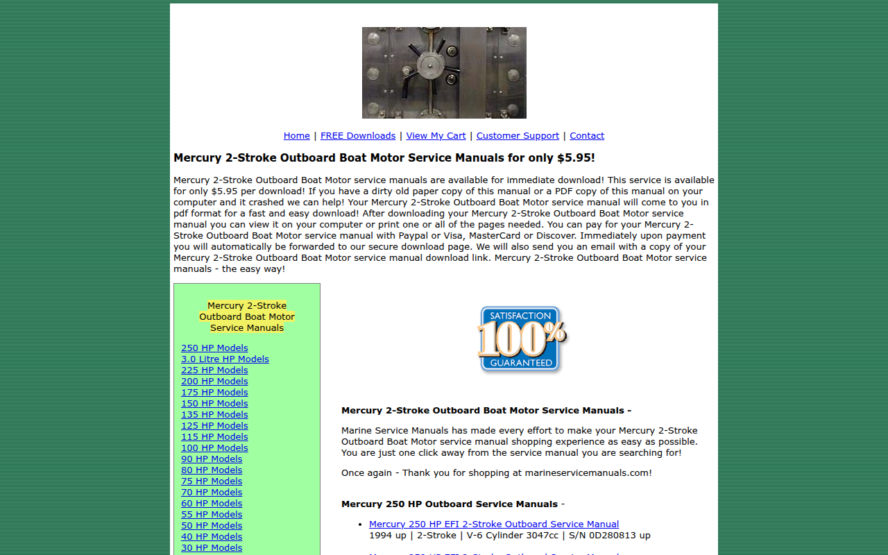 Screenshot van mercury-2-stroke.marineservicemanuals.com