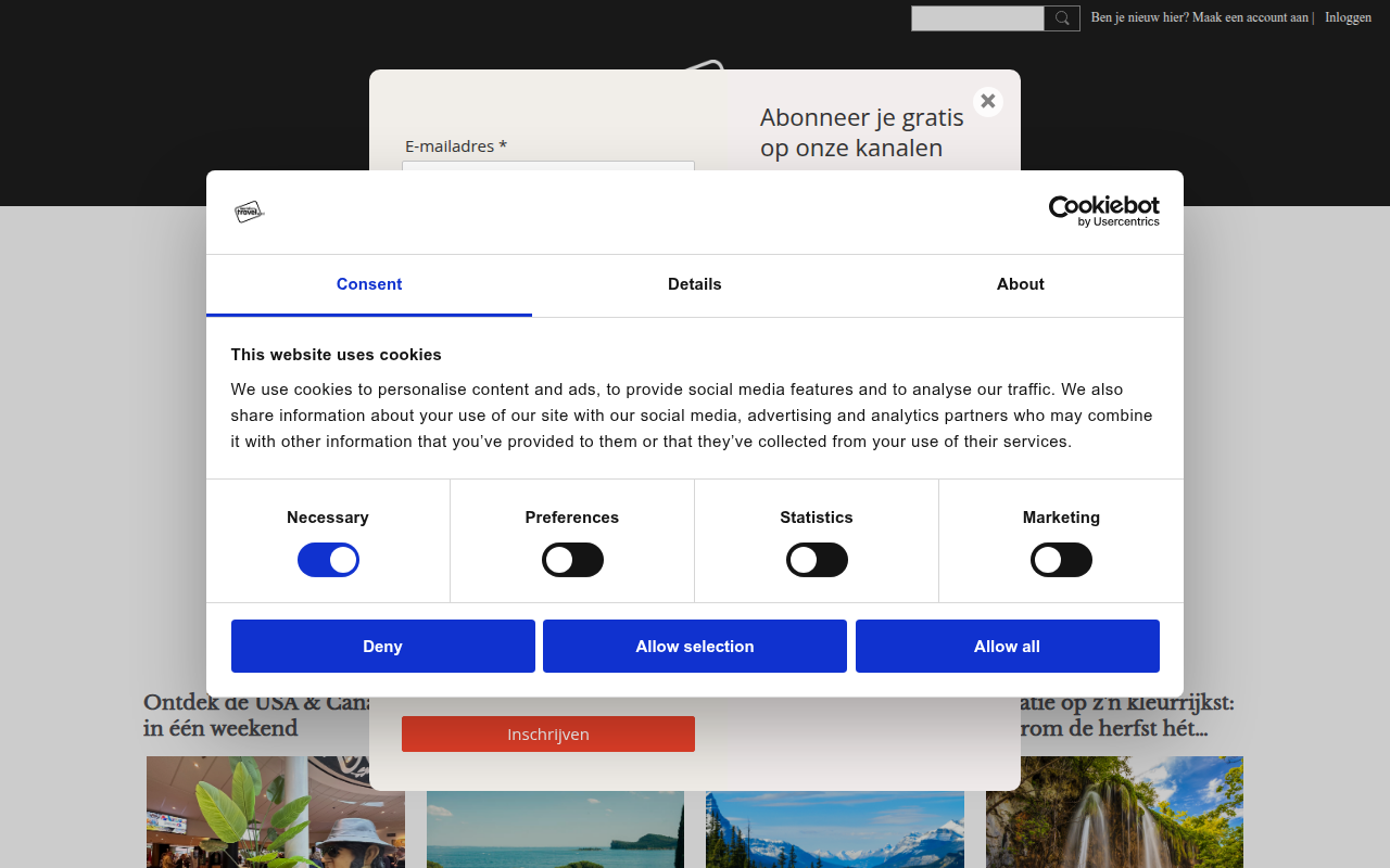 Screenshot van meridiantravel.nl