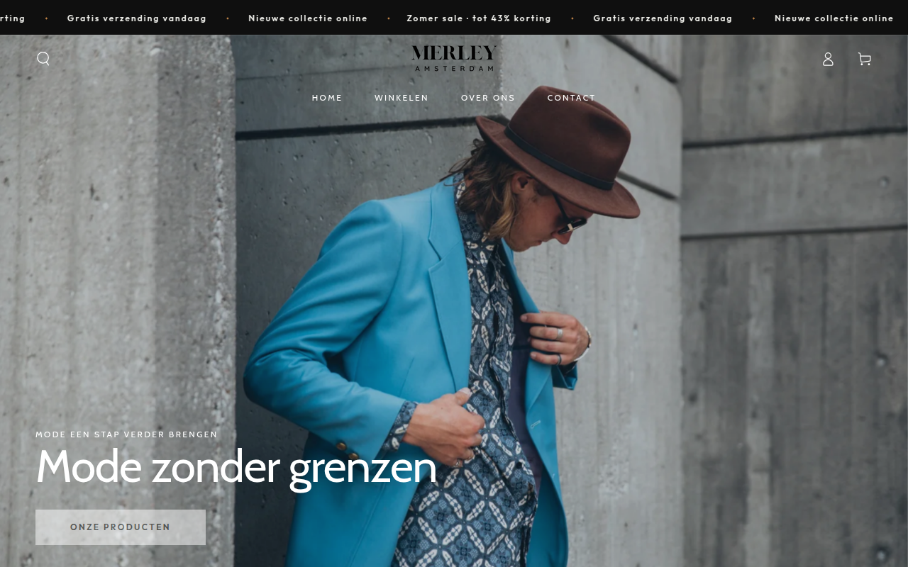 Screenshot van merley.nl