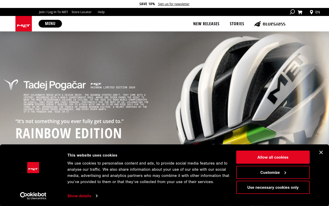 Screenshot van met-helmets.com
