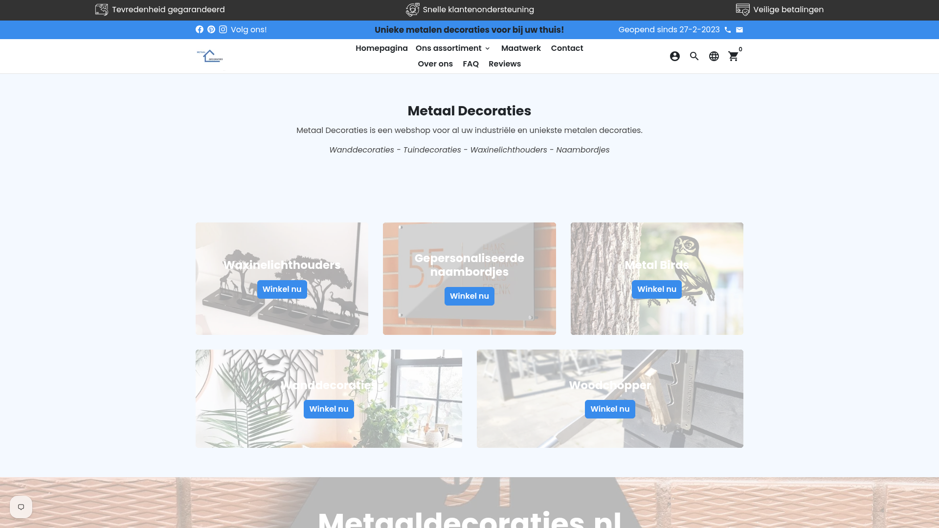Screenshot van metaaldecoraties.nl