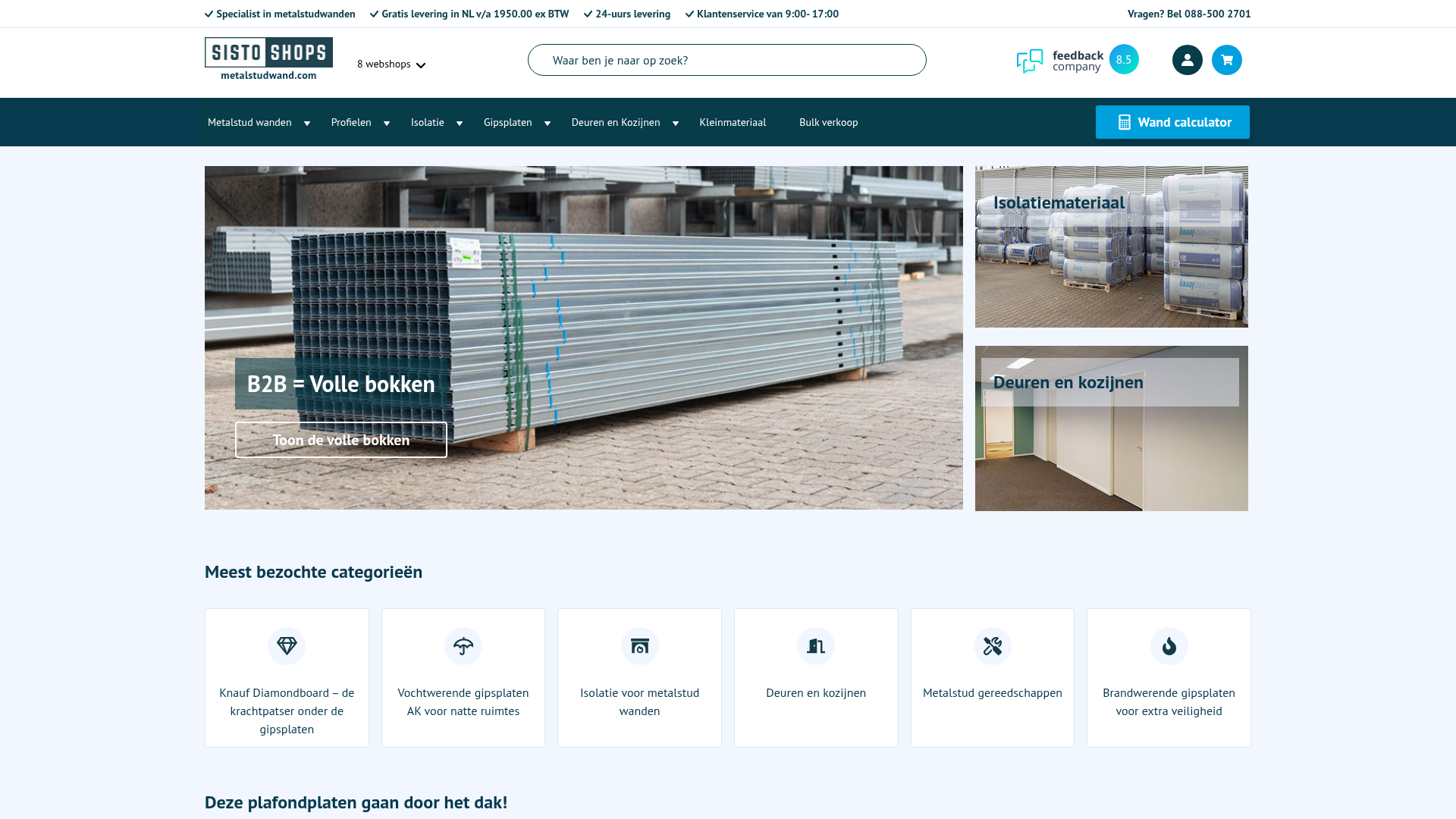 Screenshot van metalstudwand.com