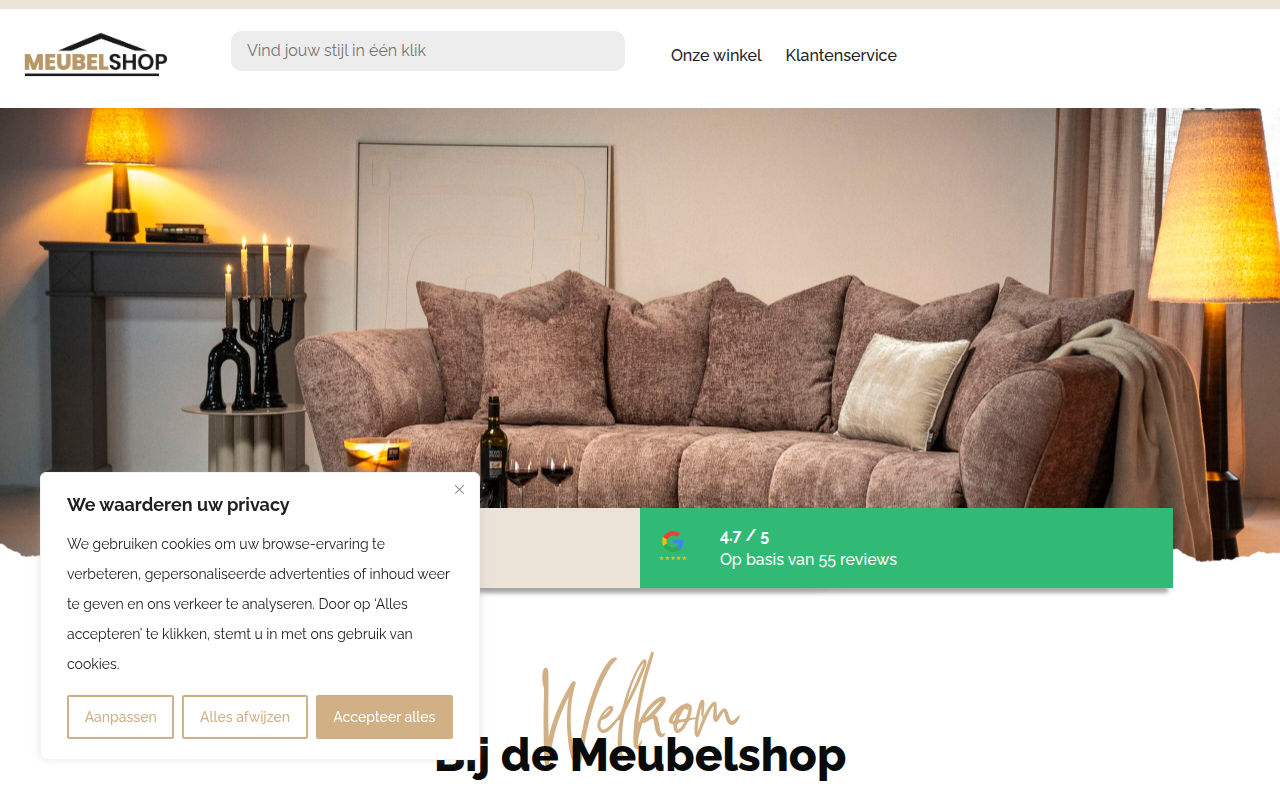 Screenshot van meubel-shop.nl