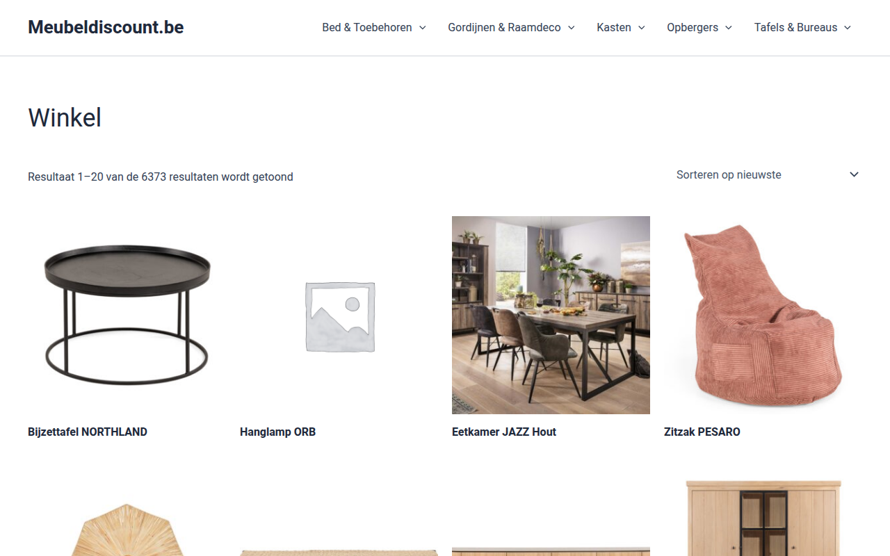 Screenshot van meubeldiscount.be
