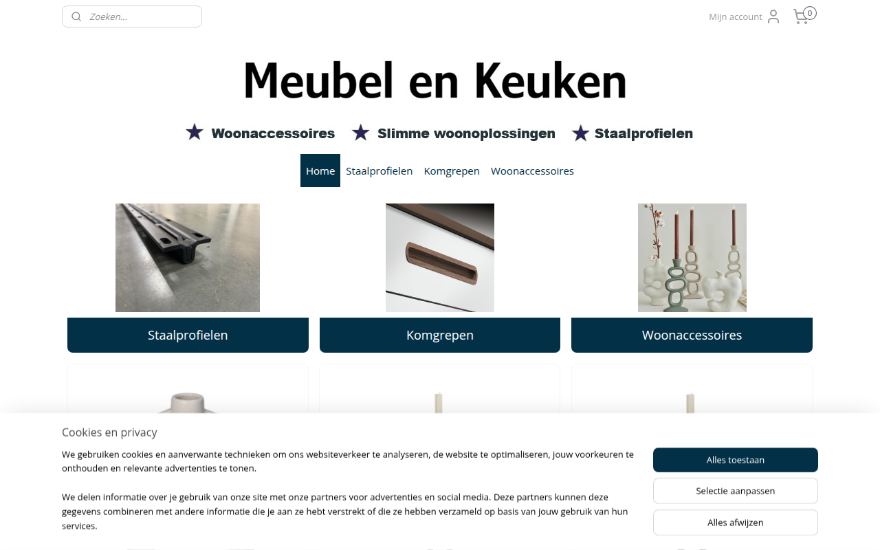 Screenshot van meubelenkeuken.nl