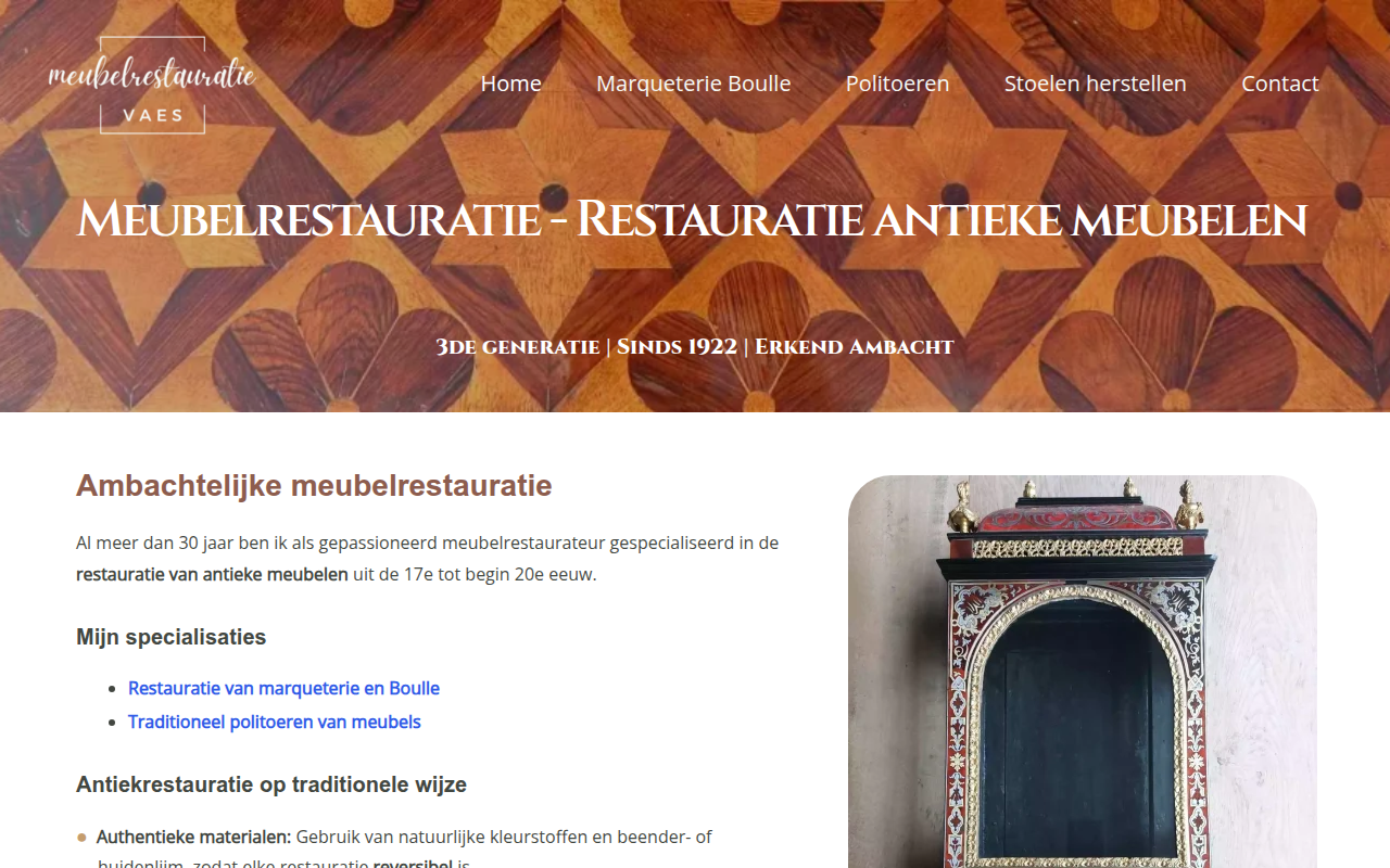 Screenshot van meubelrestauratievaes.be