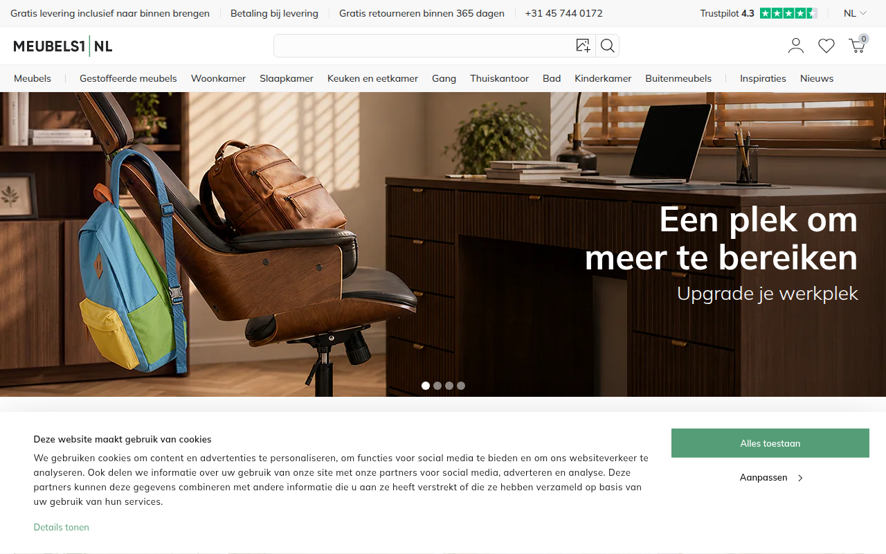 Screenshot van meubels1.nl