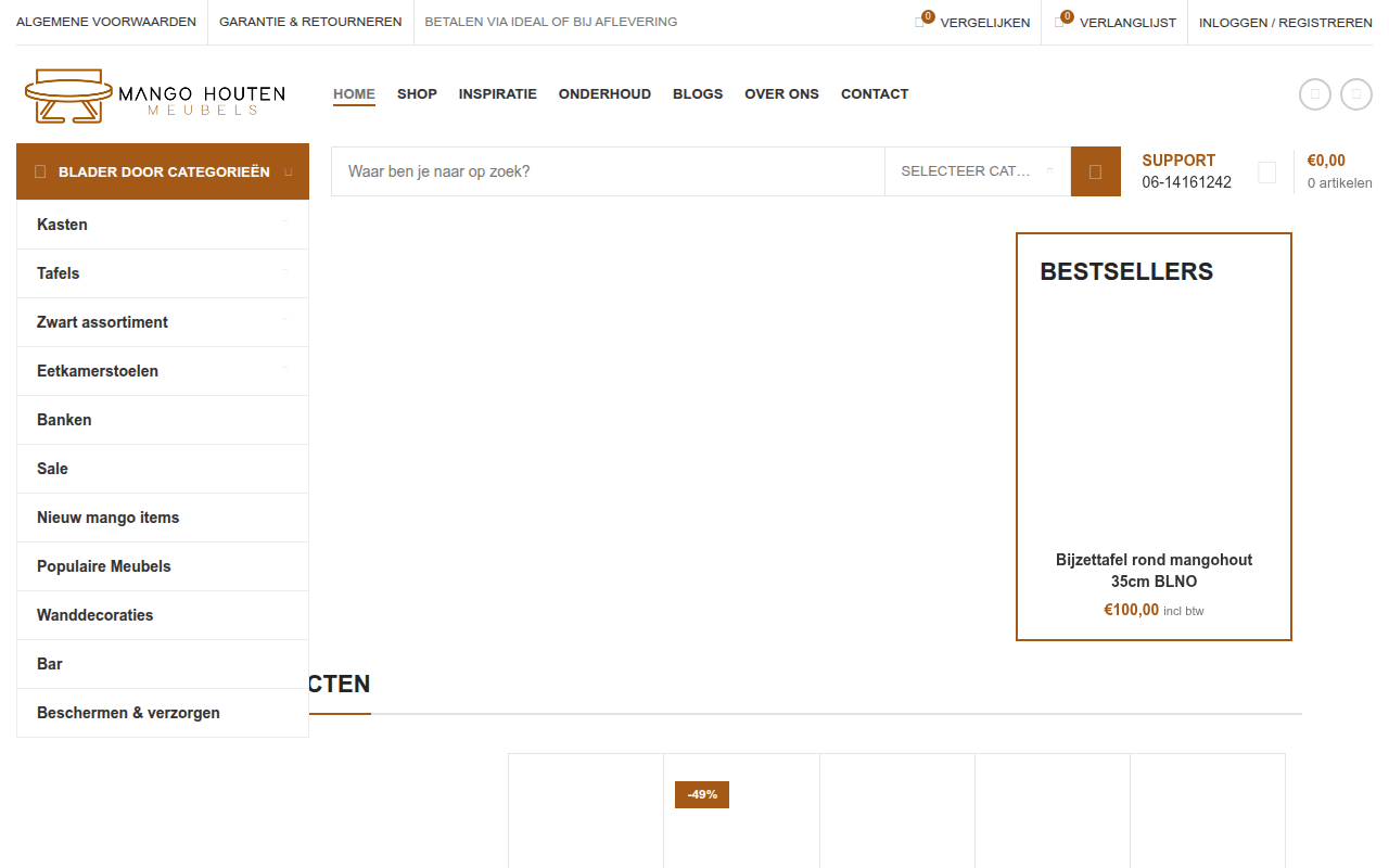 Screenshot van meubelsvanmango.com