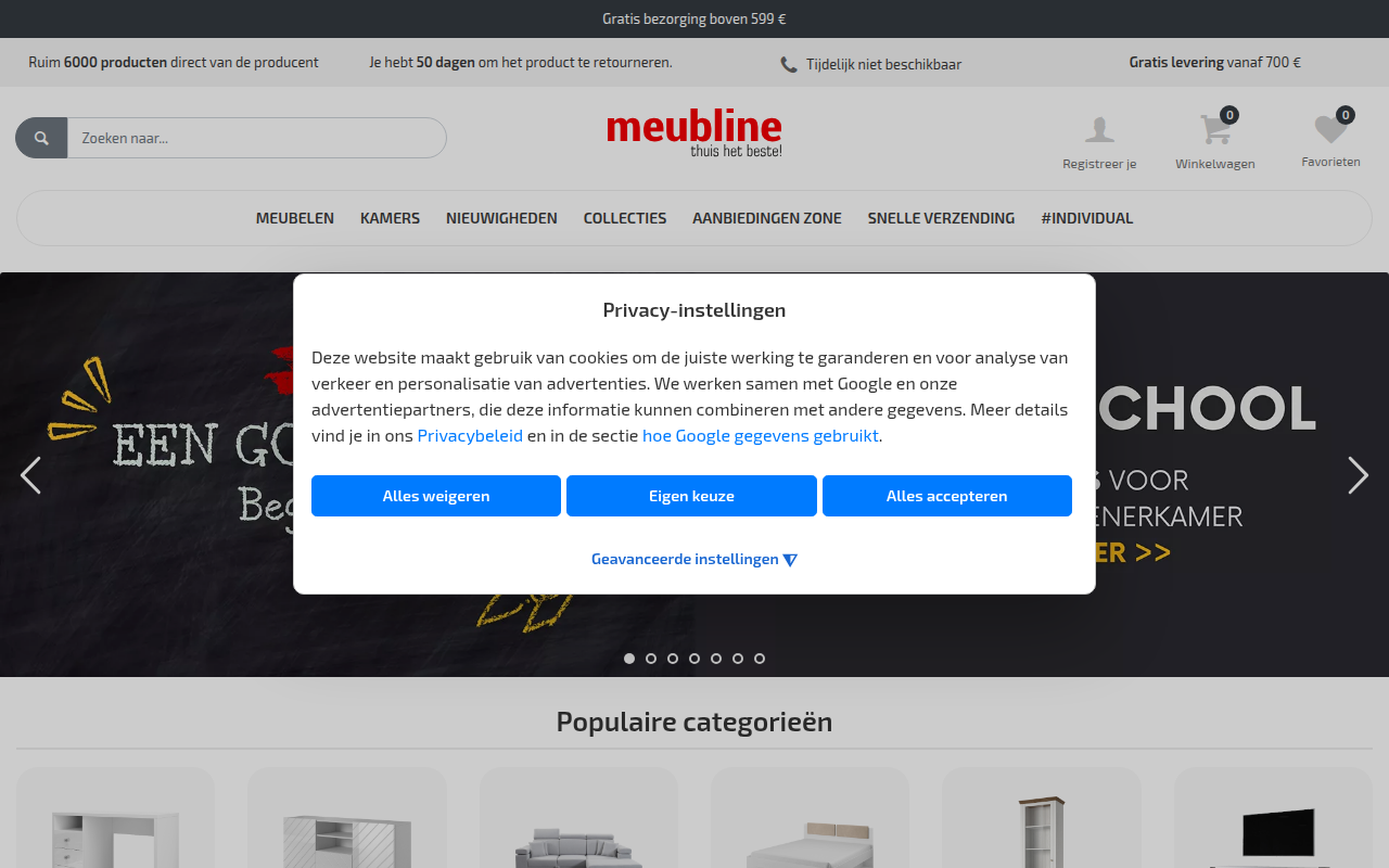 Screenshot van meubline.nl