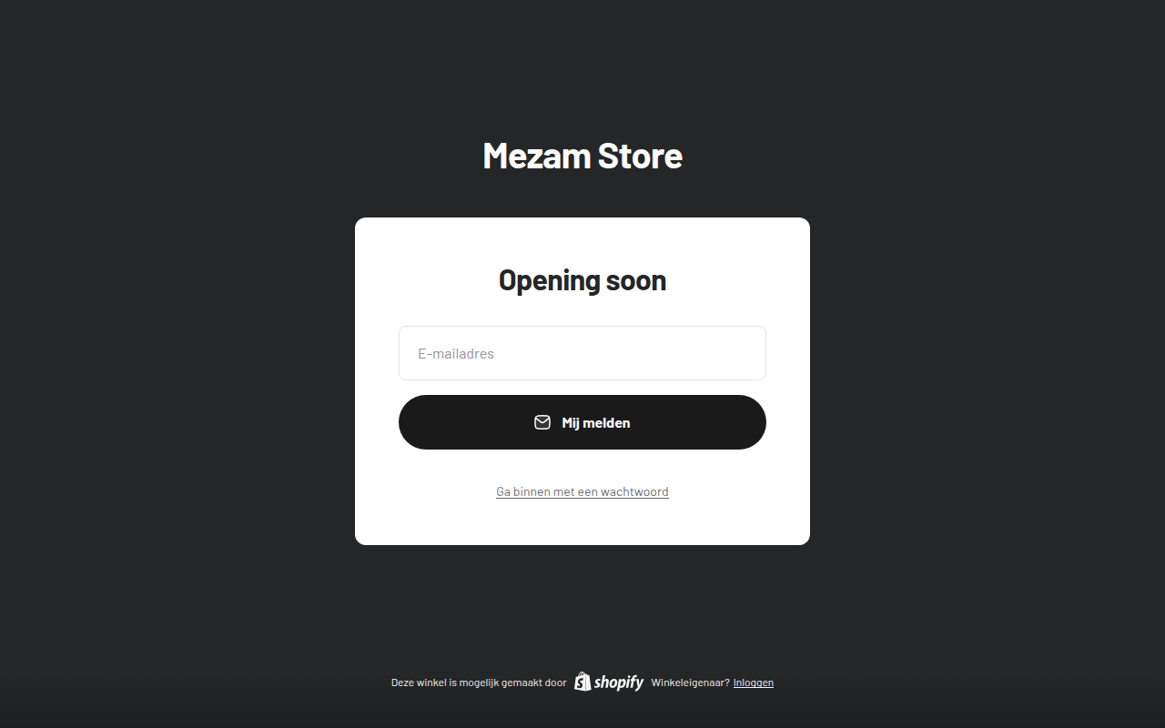 Screenshot van mezamstore.nl