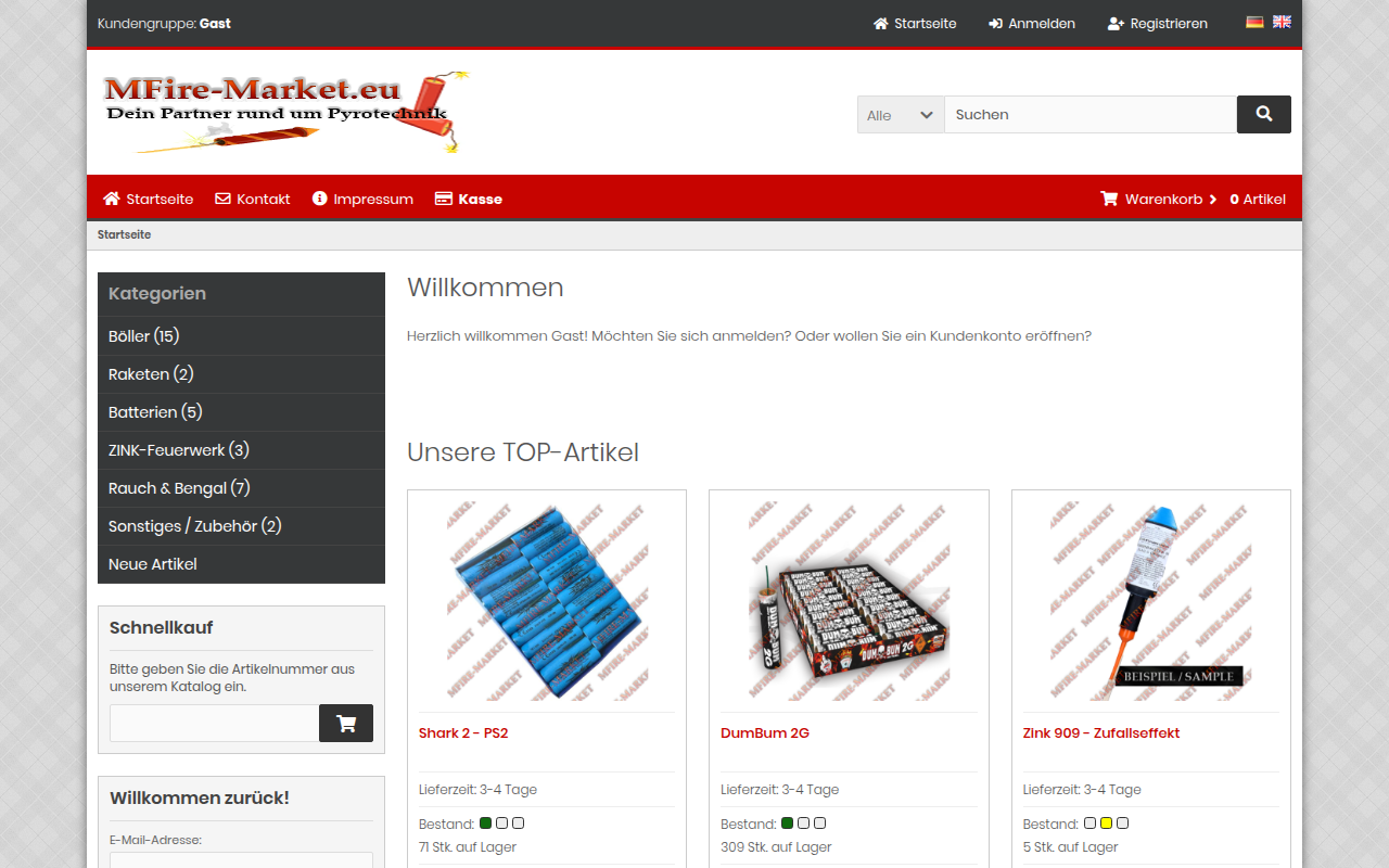 Screenshot van mfire-market.eu