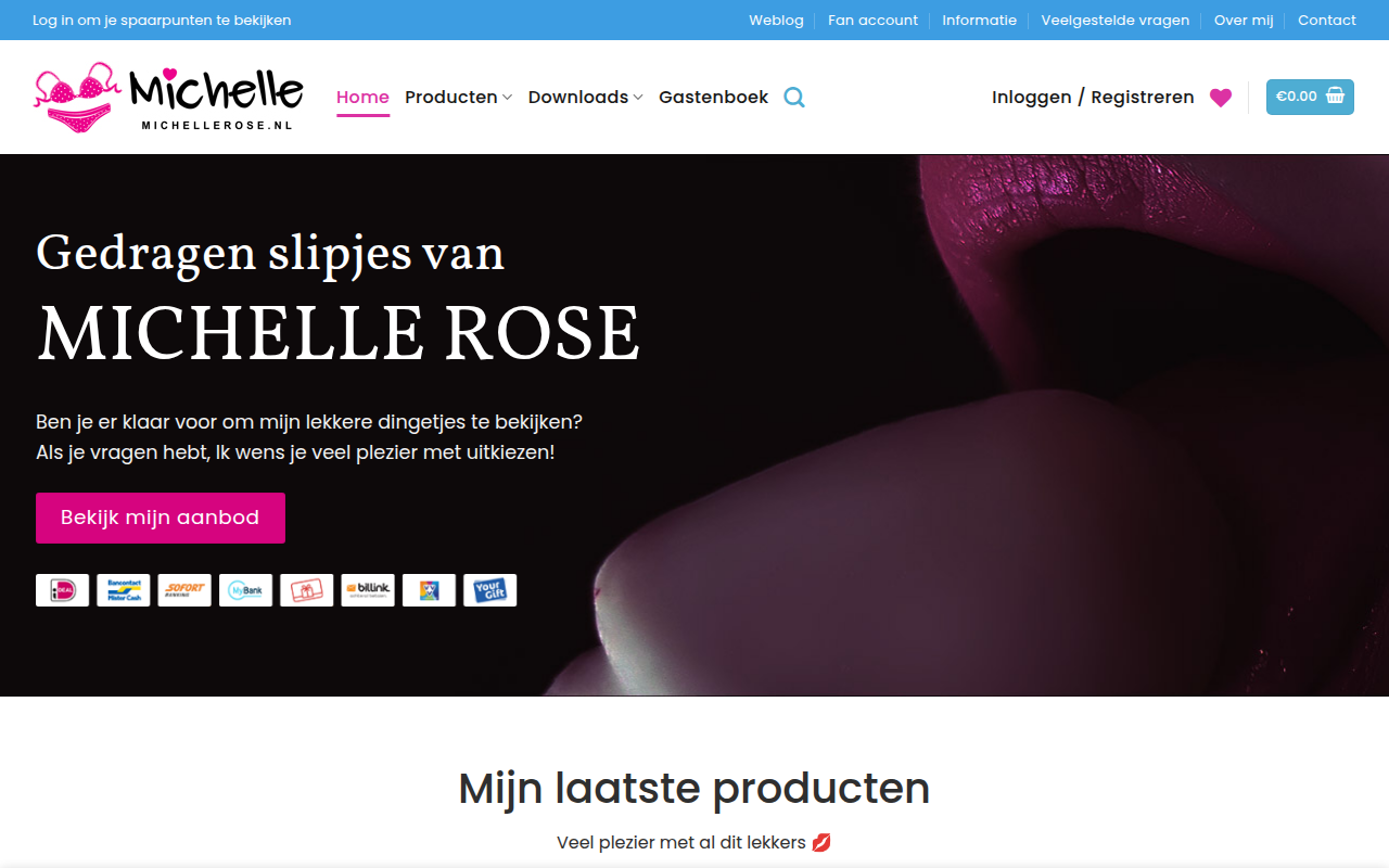 Screenshot van michellerose.nl