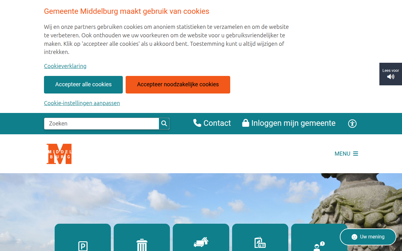 Screenshot van middelburg.nl