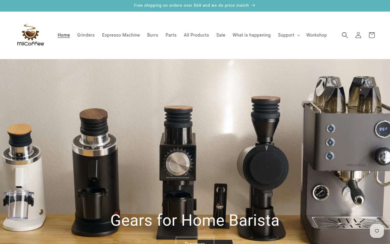 Screenshot van miicoffee.shop