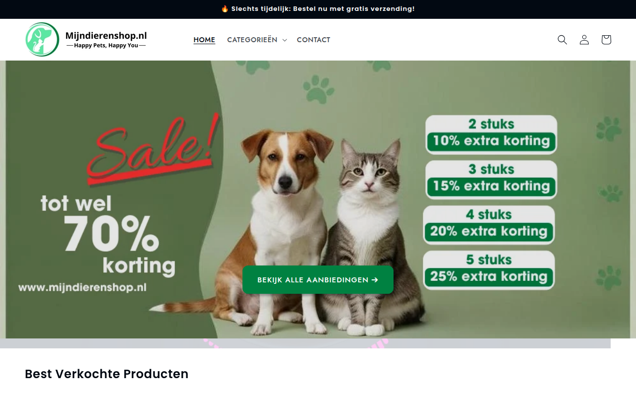 Screenshot van mijn-dierenshop.nl