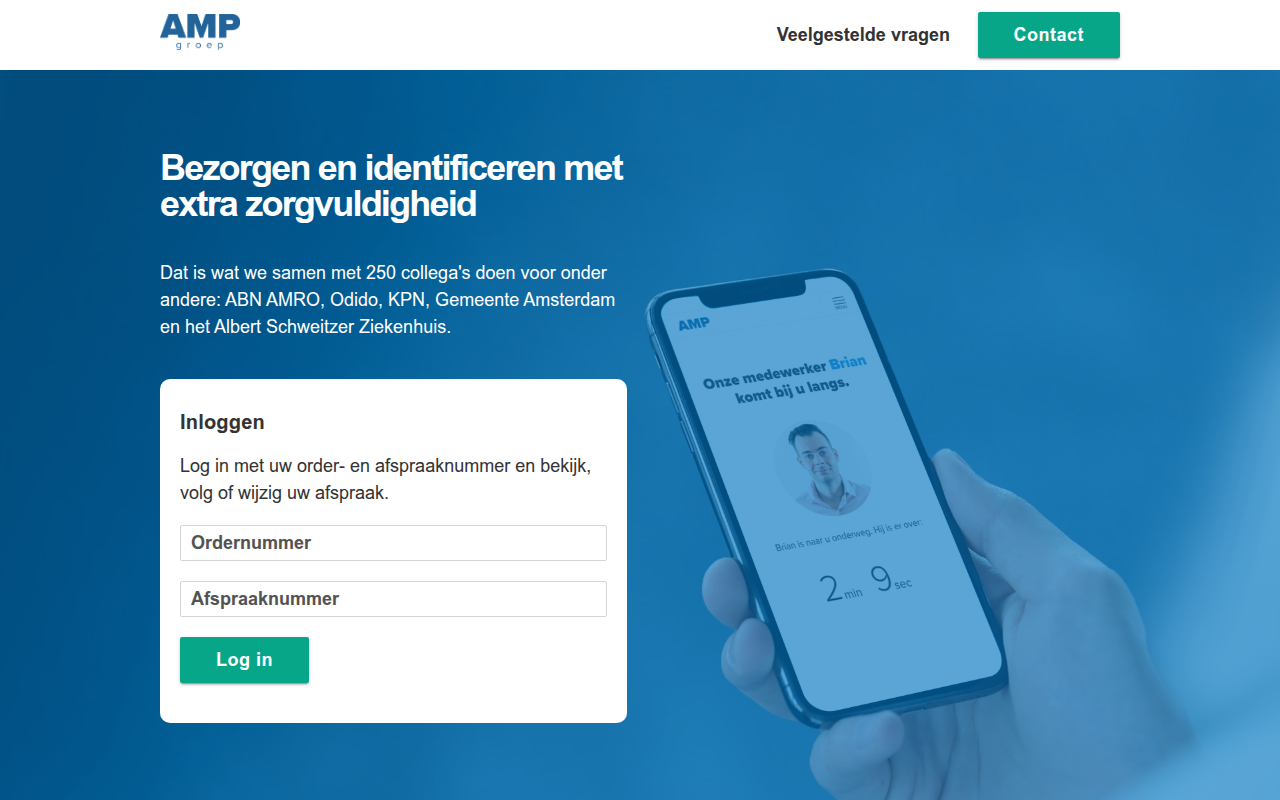 Screenshot van mijnafspraak.nl