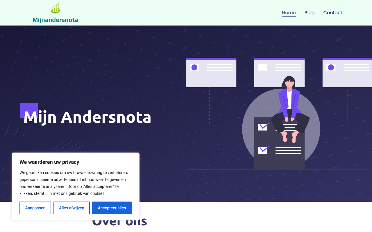 Screenshot van mijnandersnota.nl