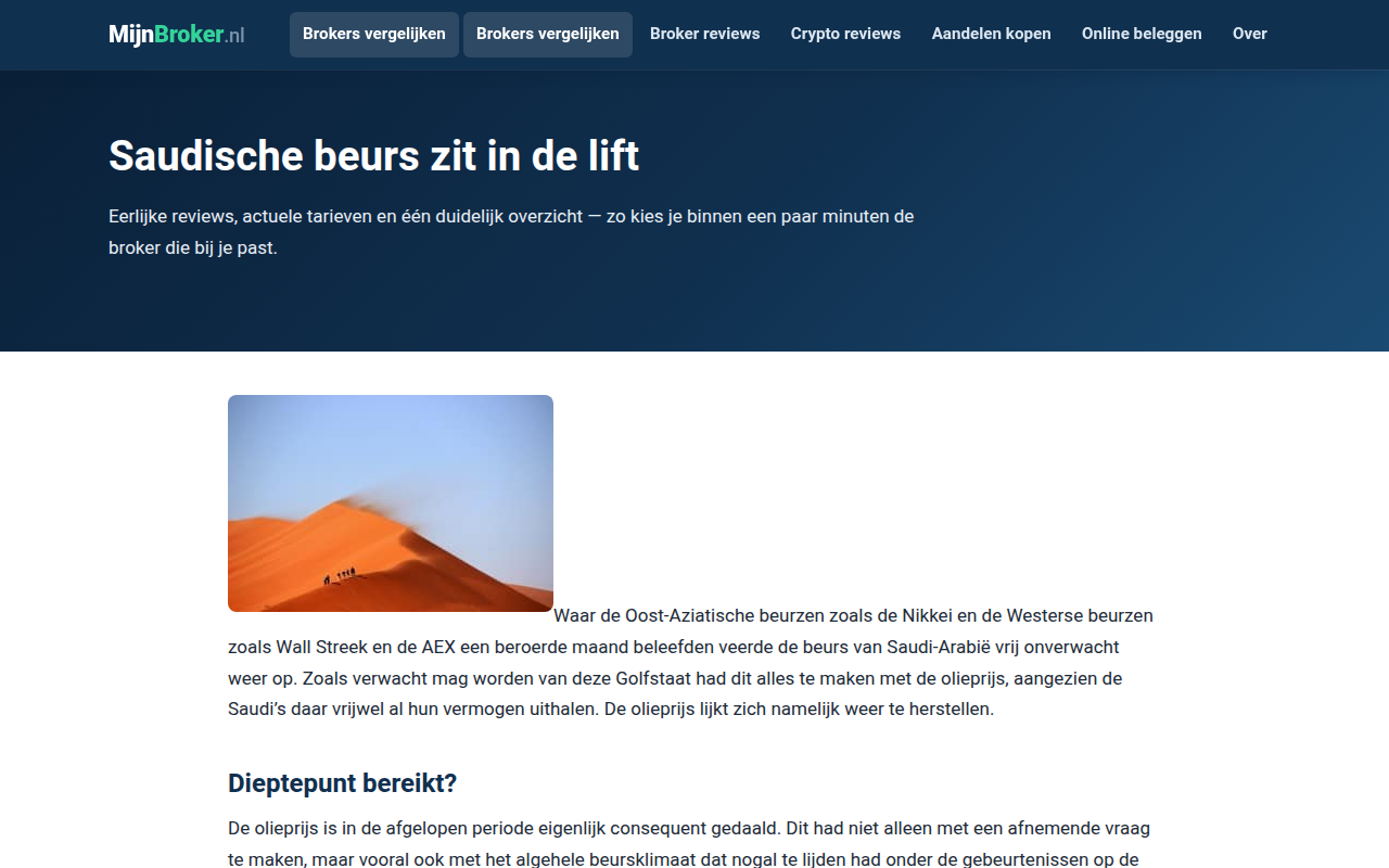 Screenshot van mijnbroker.nl