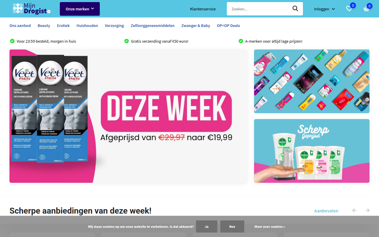 Screenshot van mijndrogist.nl