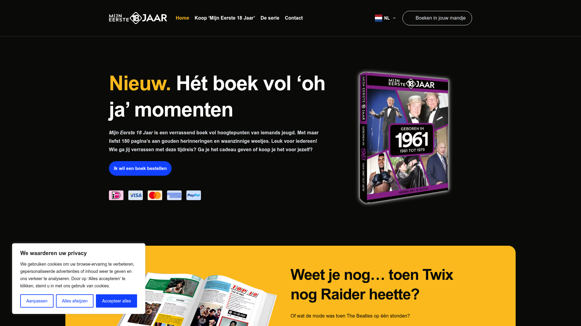 Screenshot van mijneerste18jaar.nl