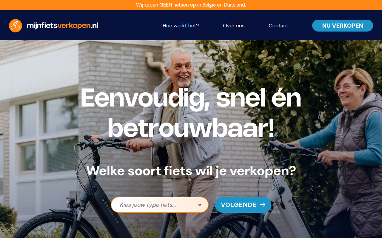 Screenshot van mijnfietsverkopen.nl