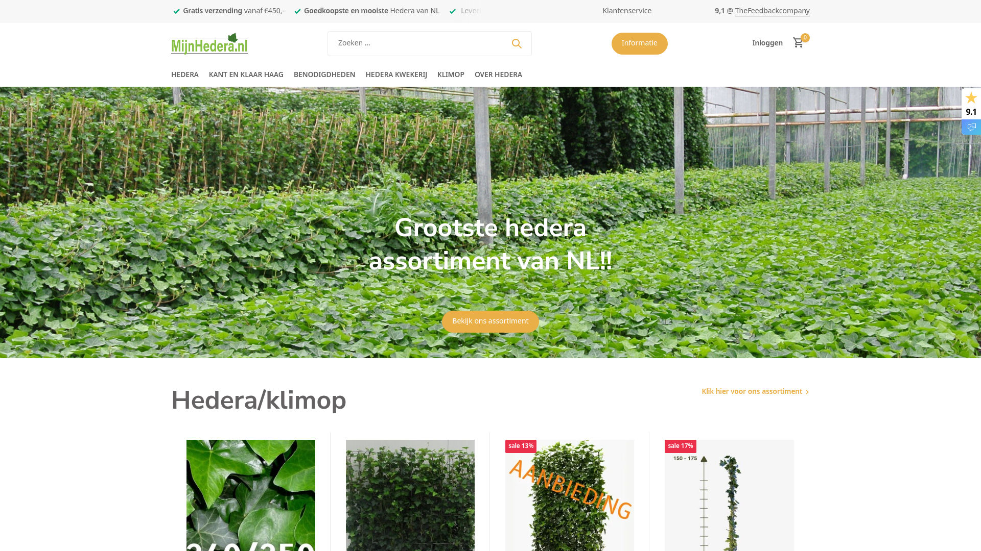 Screenshot van mijnhedera.nl