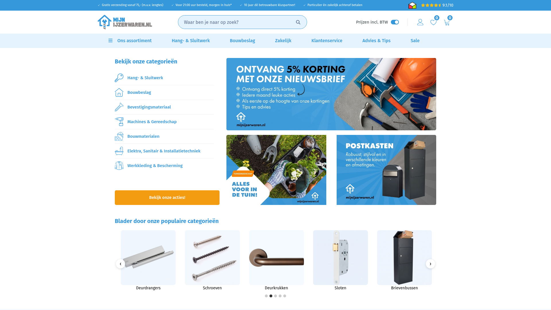 Screenshot van mijnijzerwaren.nl