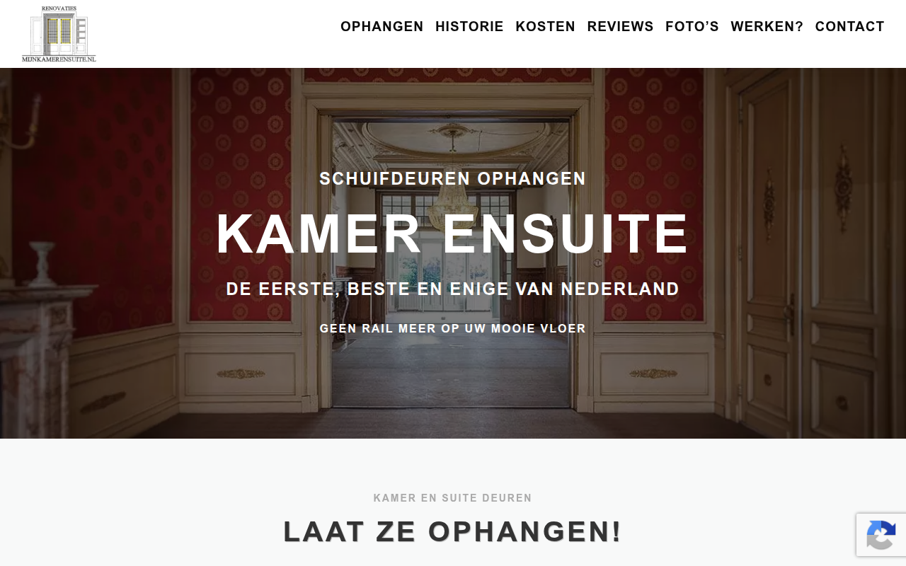 Screenshot van mijnkamerensuite.nl