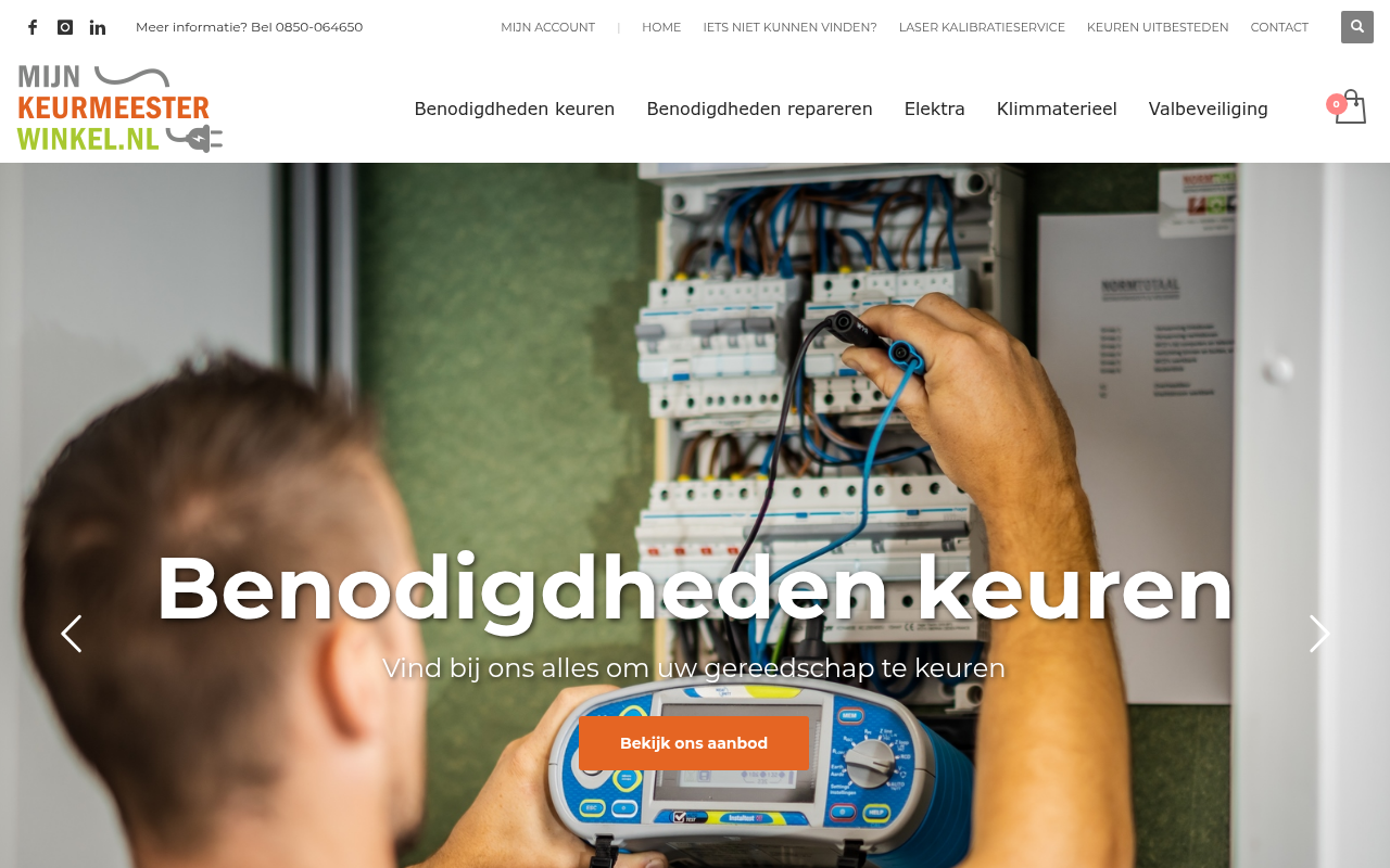 Screenshot van mijnkeurmeesterwinkel.nl