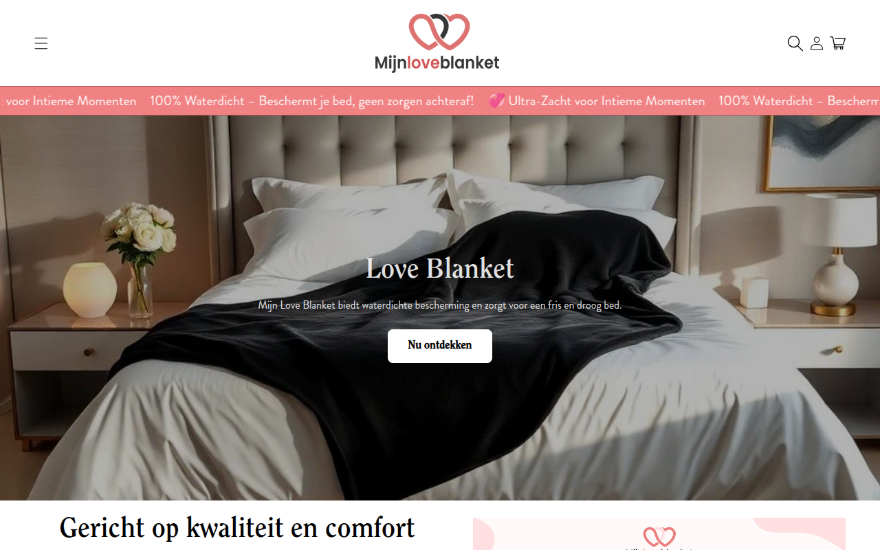 Screenshot van mijnloveblanket.nl